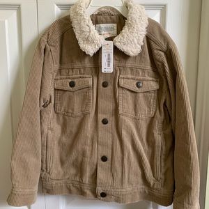 BNWT Gymboree Boy’s Sherpa Collar Twill Lined Corduroy Jacket, size M (7-8).